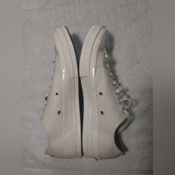 COMME DES GARCONS X CHUCK TAYLOR ALL STAR White Shoe Sneaker - Men's 10 / Wom 12 - Picture 7 of 13